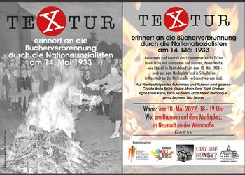 #kulturtipp Verlag Edition G – textur - erinnert an die Bücherverbrennung durch die Nationalsozialisten am 14. Mai 1933 - am 10.5